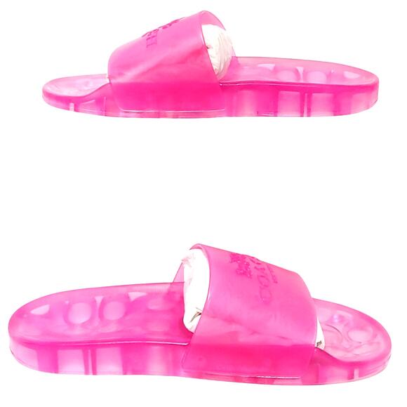 Coach Ulyssa Rubber Slide Sandals Open Toe Bold Pink Womens Size US 7 UK 5 NEW - Picture 3 of 7